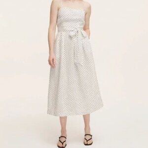NWT Kate Spade x Target | Mini Polka Dot Linen Blend Belted Midi Dress | Large